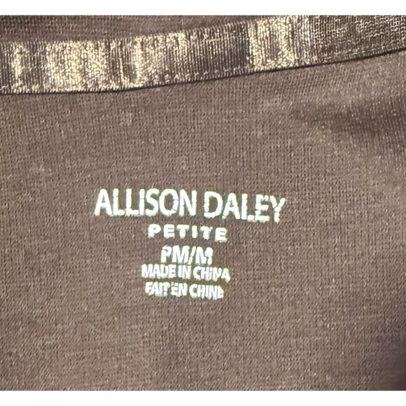 Allison Daley Brown Open Front Jacket Women’s Petite Med Casual Blazer Cardigan - Picture 4 of 4